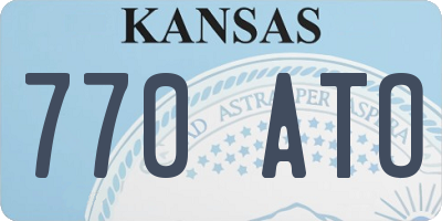 KS license plate 770ATO