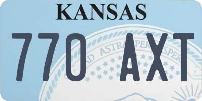 KS license plate 770AXT