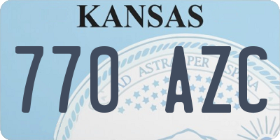 KS license plate 770AZC