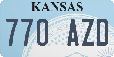 KS license plate 770AZD