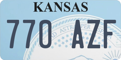 KS license plate 770AZF