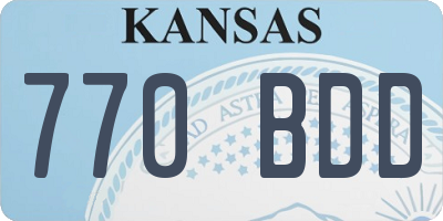KS license plate 770BDD