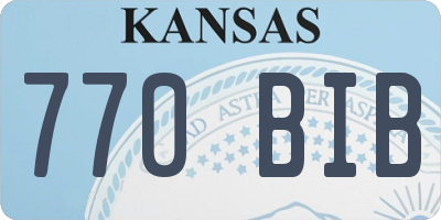 KS license plate 770BIB