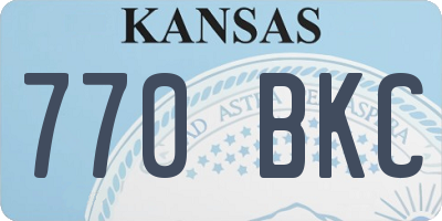 KS license plate 770BKC
