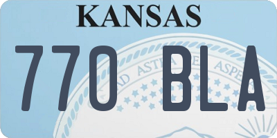 KS license plate 770BLA
