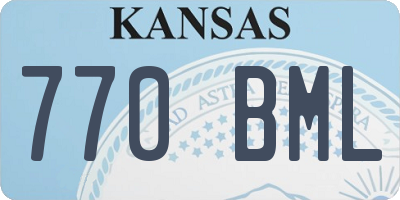 KS license plate 770BML
