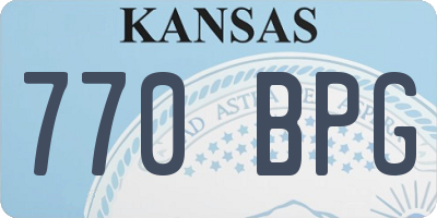 KS license plate 770BPG
