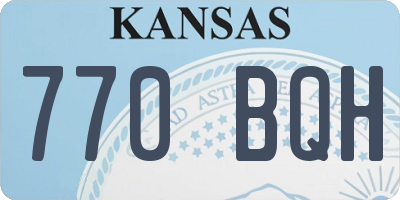 KS license plate 770BQH