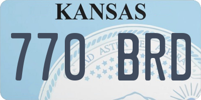 KS license plate 770BRD
