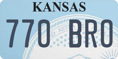 KS license plate 770BRO