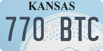 KS license plate 770BTC