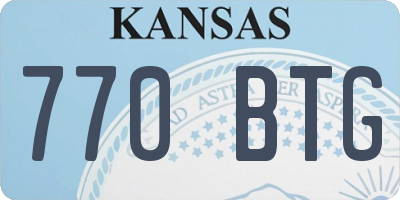 KS license plate 770BTG