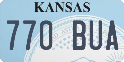 KS license plate 770BUA