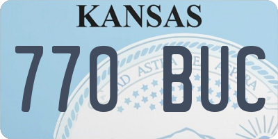 KS license plate 770BUC