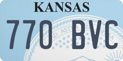 KS license plate 770BVC