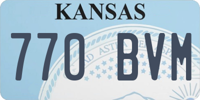 KS license plate 770BVM