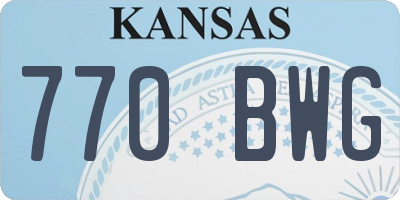 KS license plate 770BWG