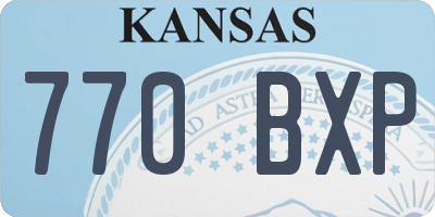 KS license plate 770BXP