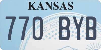 KS license plate 770BYB