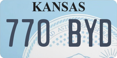 KS license plate 770BYD
