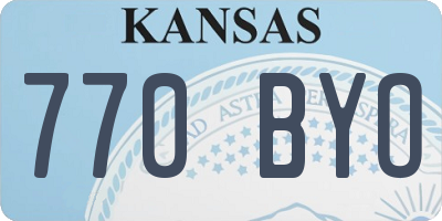 KS license plate 770BYO
