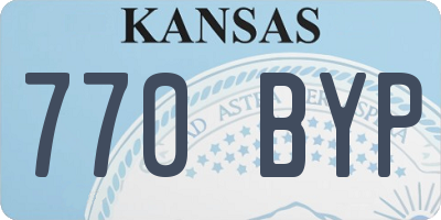 KS license plate 770BYP