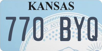 KS license plate 770BYQ