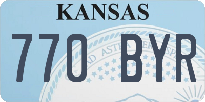 KS license plate 770BYR
