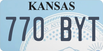 KS license plate 770BYT