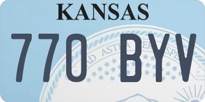 KS license plate 770BYV