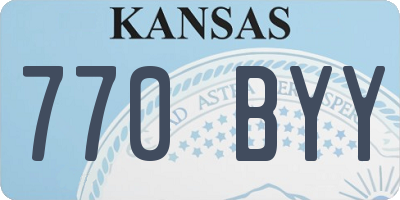 KS license plate 770BYY