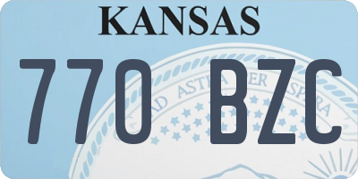 KS license plate 770BZC