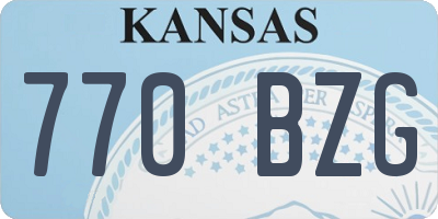 KS license plate 770BZG