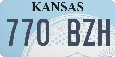 KS license plate 770BZH