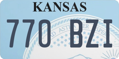 KS license plate 770BZI