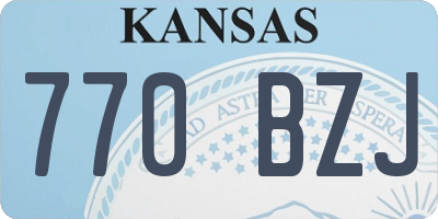 KS license plate 770BZJ