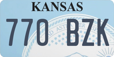 KS license plate 770BZK