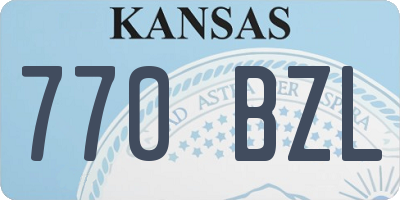 KS license plate 770BZL