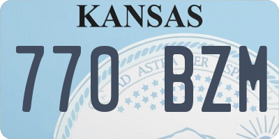 KS license plate 770BZM