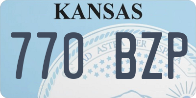 KS license plate 770BZP