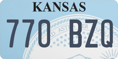 KS license plate 770BZQ