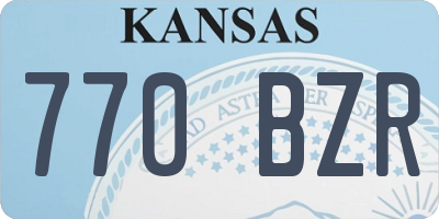 KS license plate 770BZR