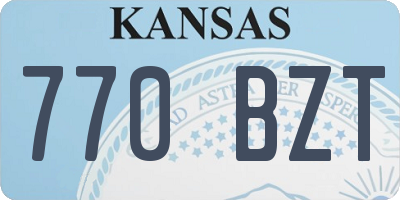 KS license plate 770BZT