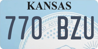 KS license plate 770BZU