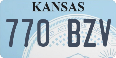 KS license plate 770BZV