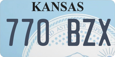 KS license plate 770BZX