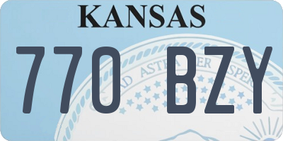 KS license plate 770BZY