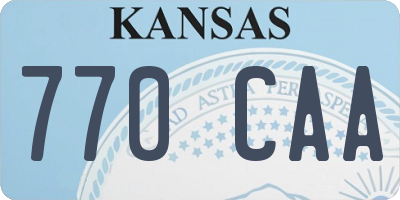 KS license plate 770CAA