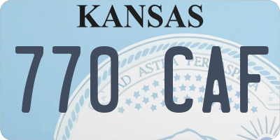 KS license plate 770CAF