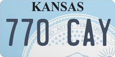 KS license plate 770CAY